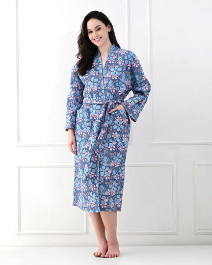 Blue Petal Bathrobe | Singhvis