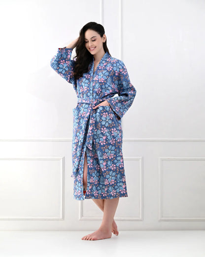 Blue Petal Bathrobe | Singhvis