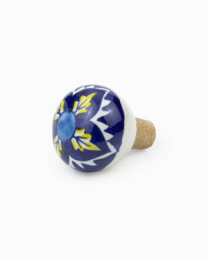 Ceramic Bottle Stopper (Set of 2) Blue | Singhvis