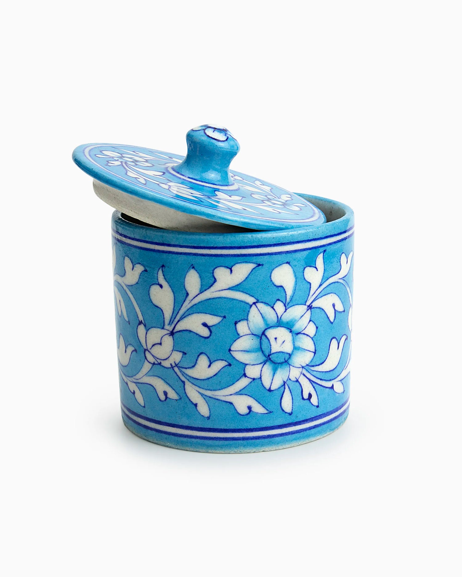 Ceramic Container with Lid - Bathroom Organizer