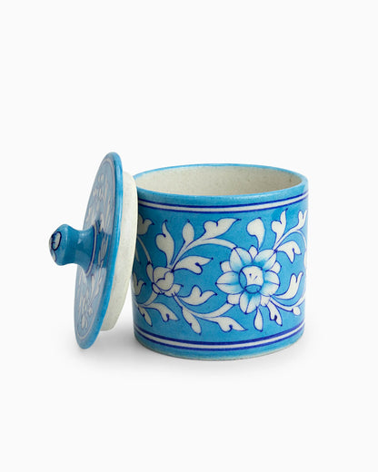 Ceramic Container with Lid - Bathroom Organizer | Singhvis