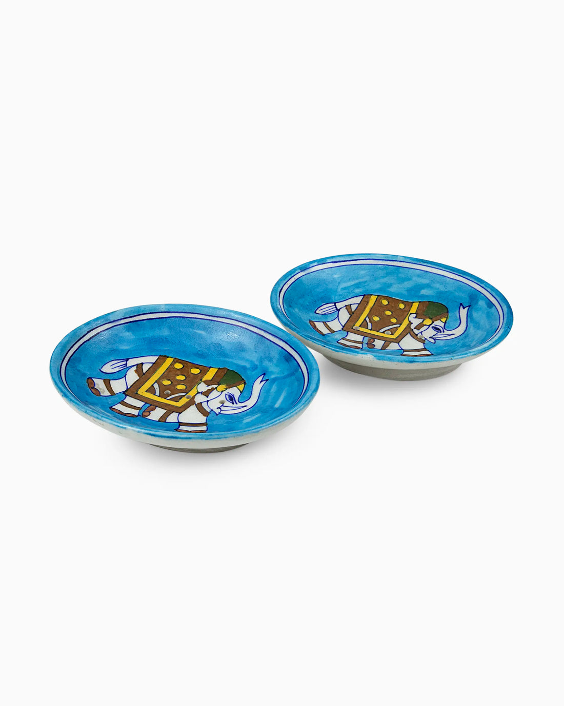 Ceramic Elephant Soap Dish (Set of 2) Blue | Singhvis
