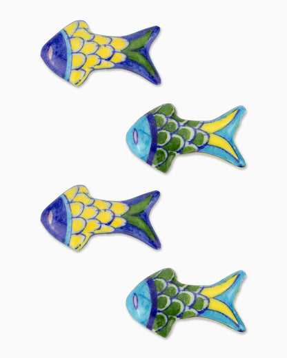 Ceramic Fish Fridge Magnets (Set of 4) Multi | Singhvis