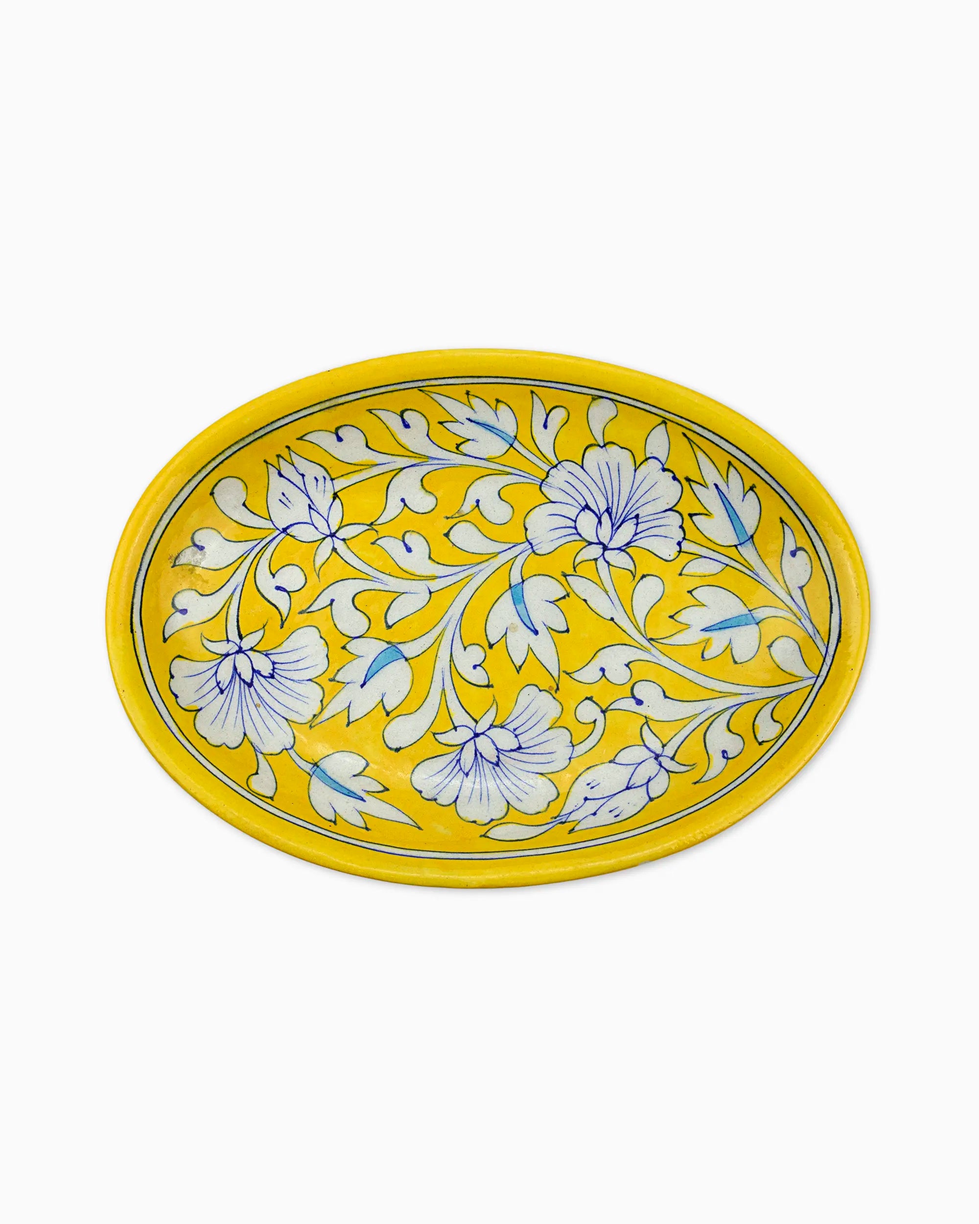 Ceramic Floral Oval Plate