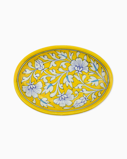 Ceramic Floral Oval Plate | Singhvis