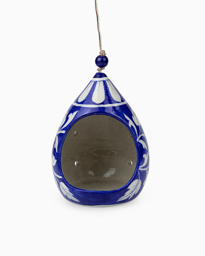 Ceramic Hanging Bird Feeder Blue | Singhvis