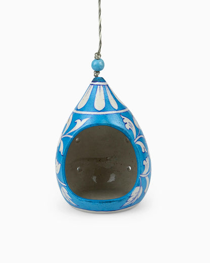Ceramic Hanging Bird Feeder Blue | Singhvis