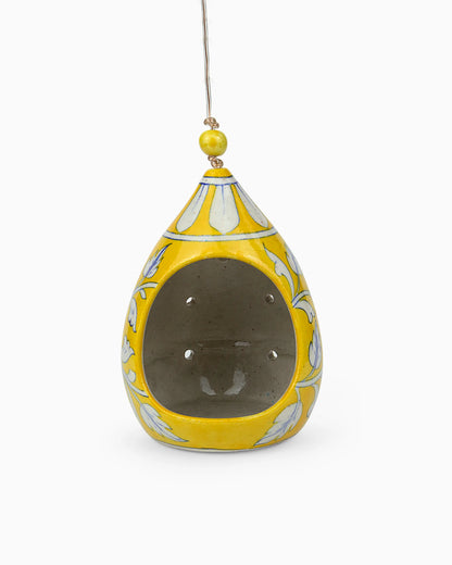 Ceramic Hanging Bird Feeder Yellow | Singhvis