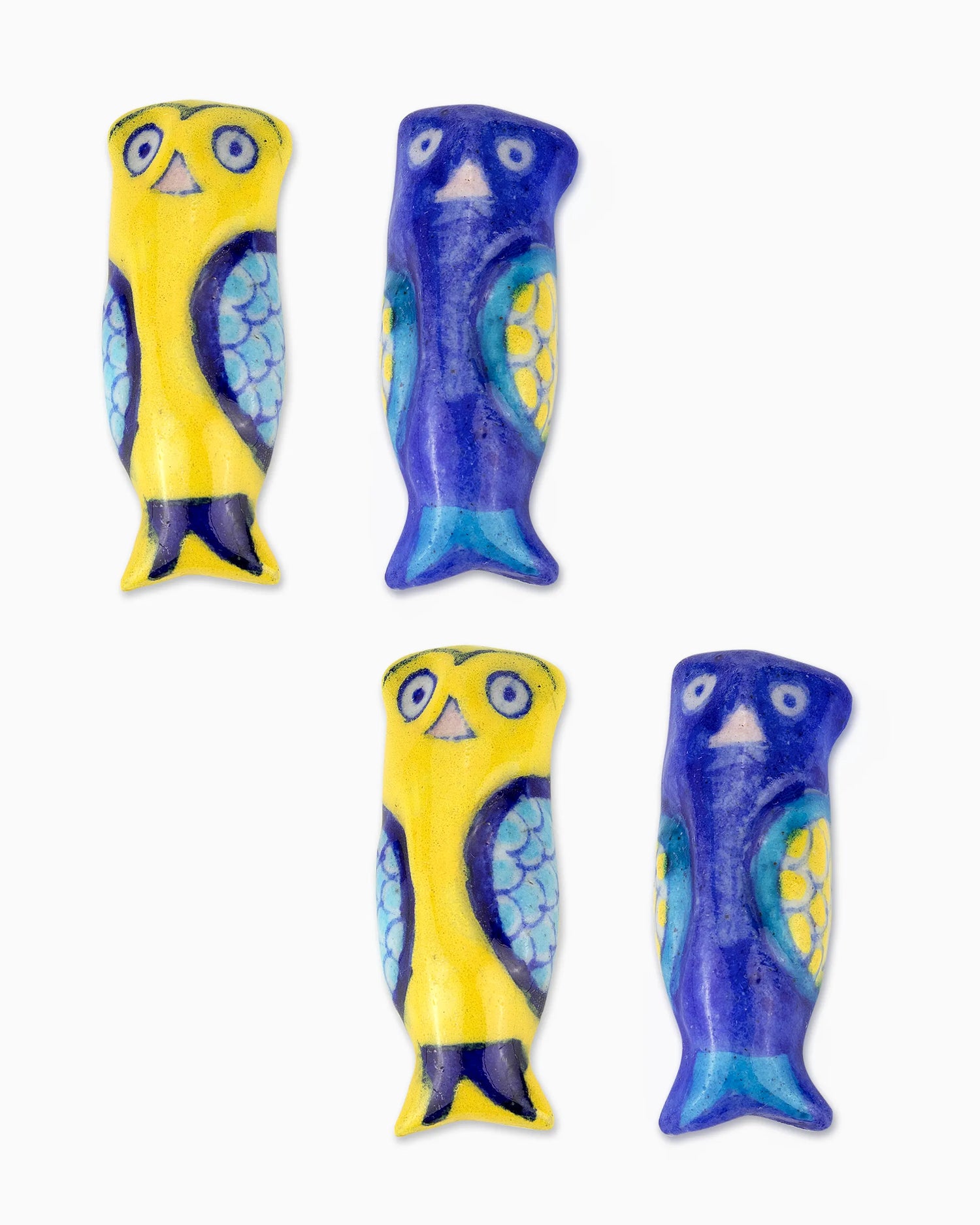 Ceramic Owl Fridge Magnets (Set of 4)
