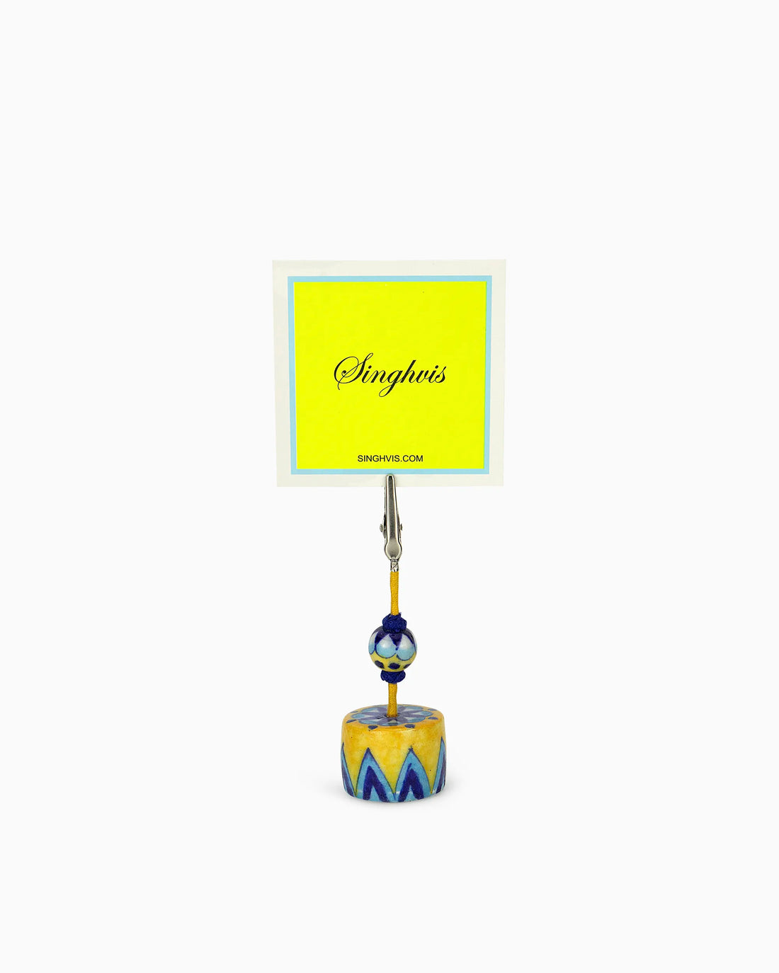 Ceramic Place Card Holder Yellow | Singhvis