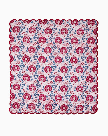 Cream Crimson Red Napkin Set (Choose 4 or 6) | Singhvis