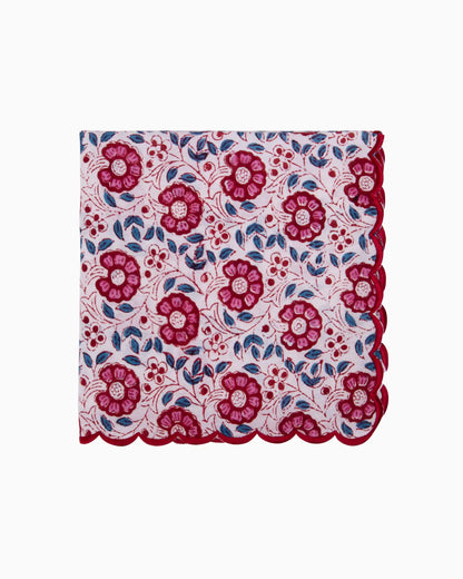 Cream Crimson Red Napkin Set (Choose 4 or 6) | Singhvis