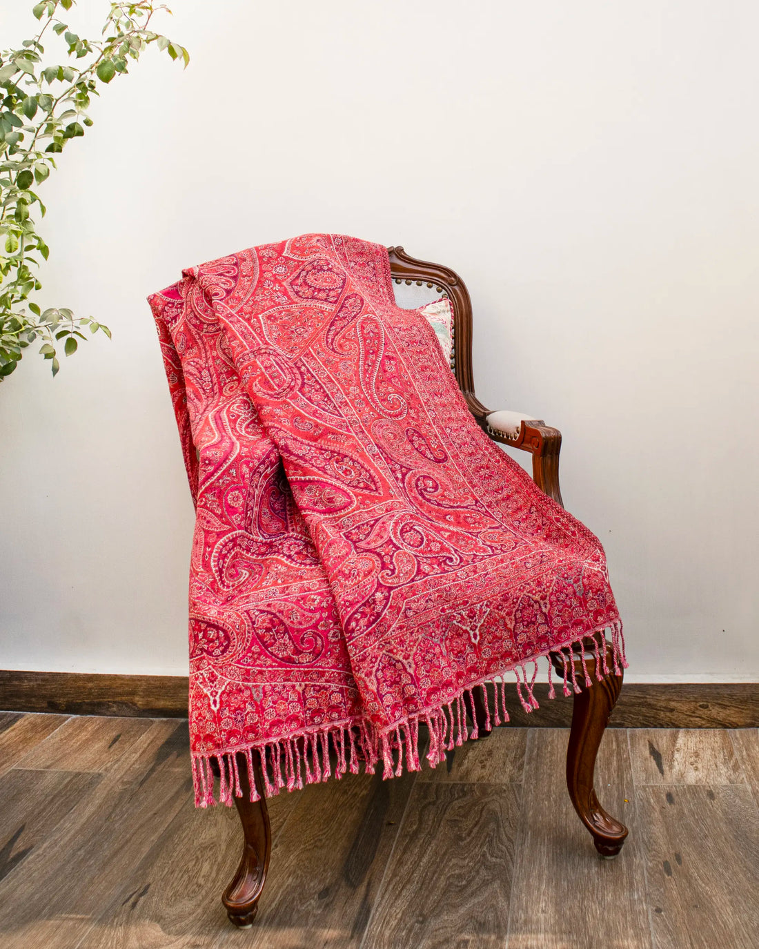 Crimson Paisley Haven Wool Throw | Singhvis