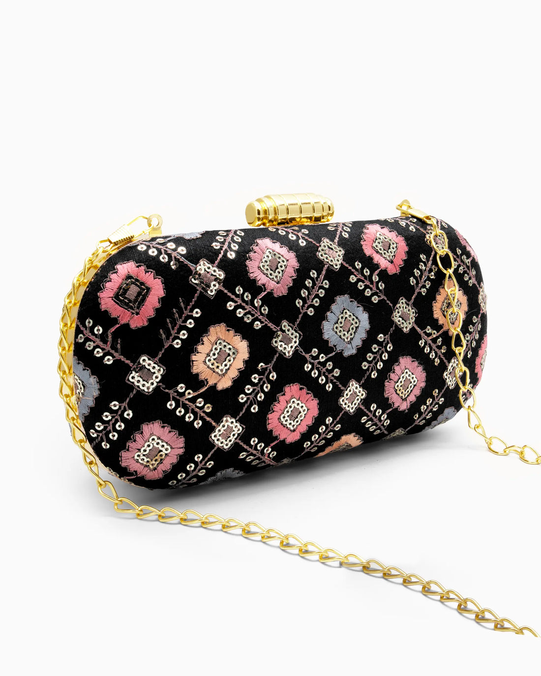 Midnight Bloom Embroidered Clutch | Singhvis