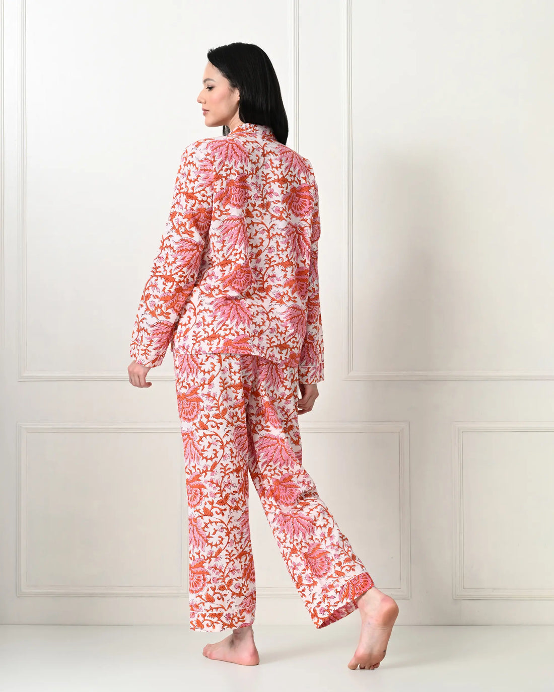Orange Zest Floral Pajamas | Singhvis