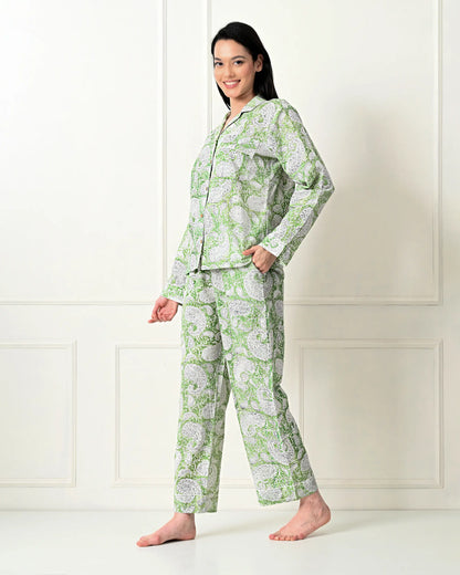 Paisley Green Pajamas | Singhvis