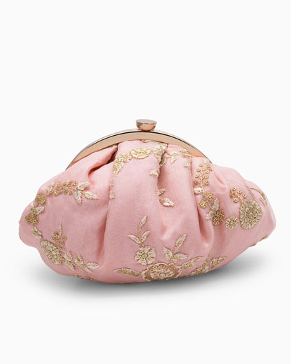 Pink Embroidered Evening Clutch | Singhvis