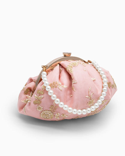 Pink Embroidered Evening Clutch | Singhvis