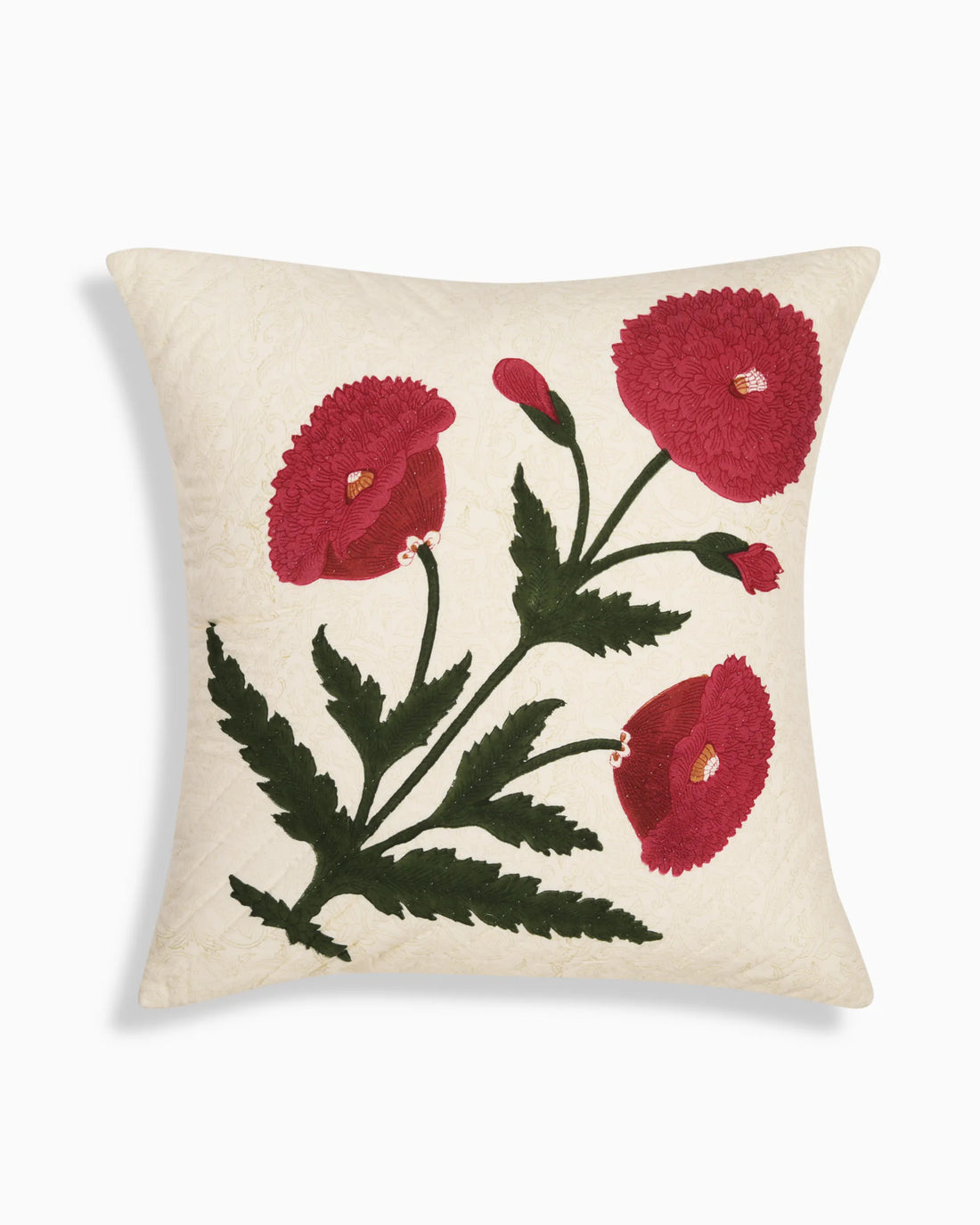 Poppy Quilted Pillow Cover