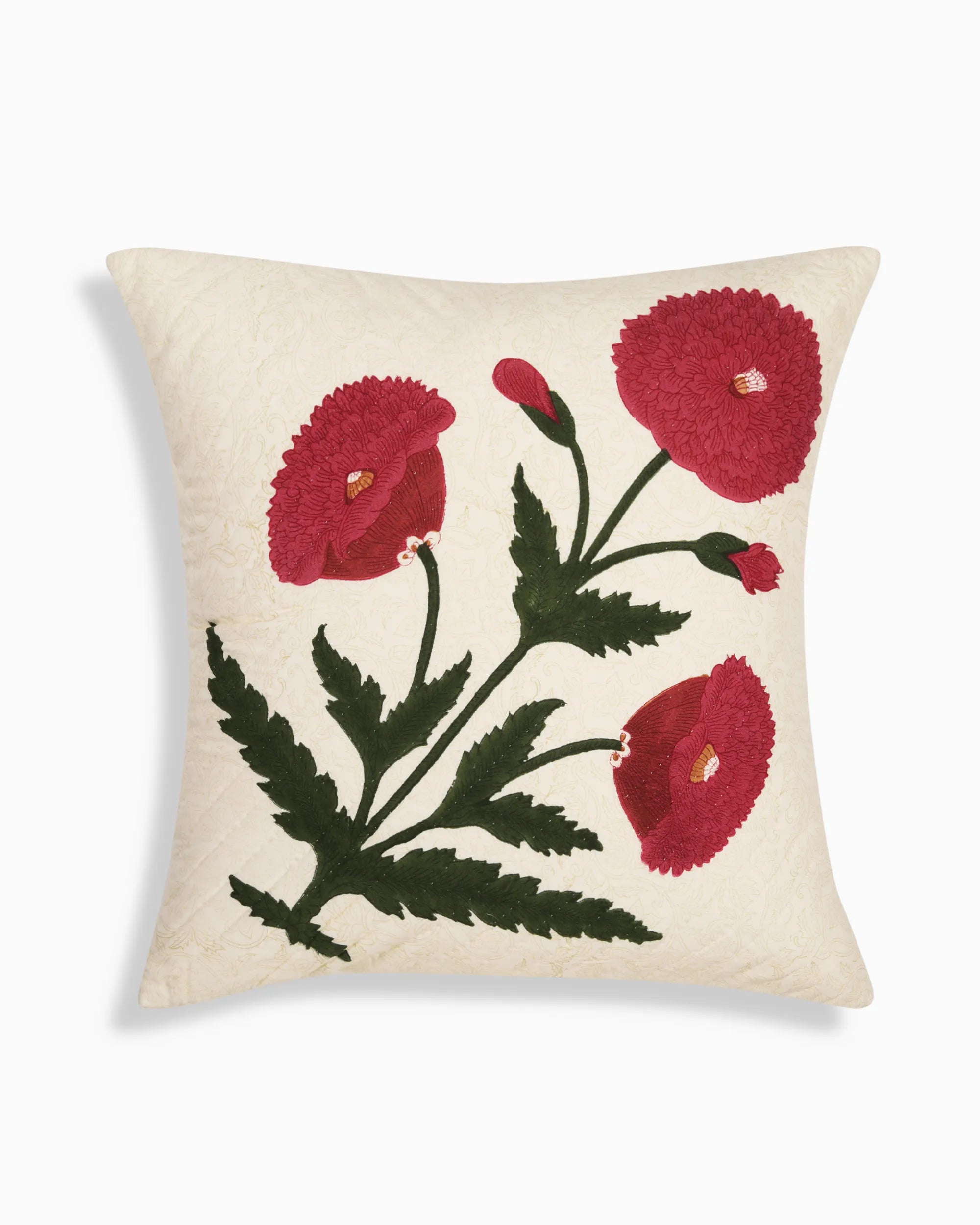 Poppy Quilted Cushion Cover