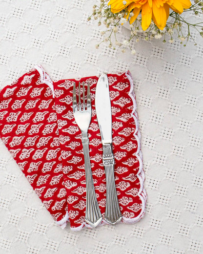 Red Ruby Napkin Set (Choose 4 or 6) | Singhvis