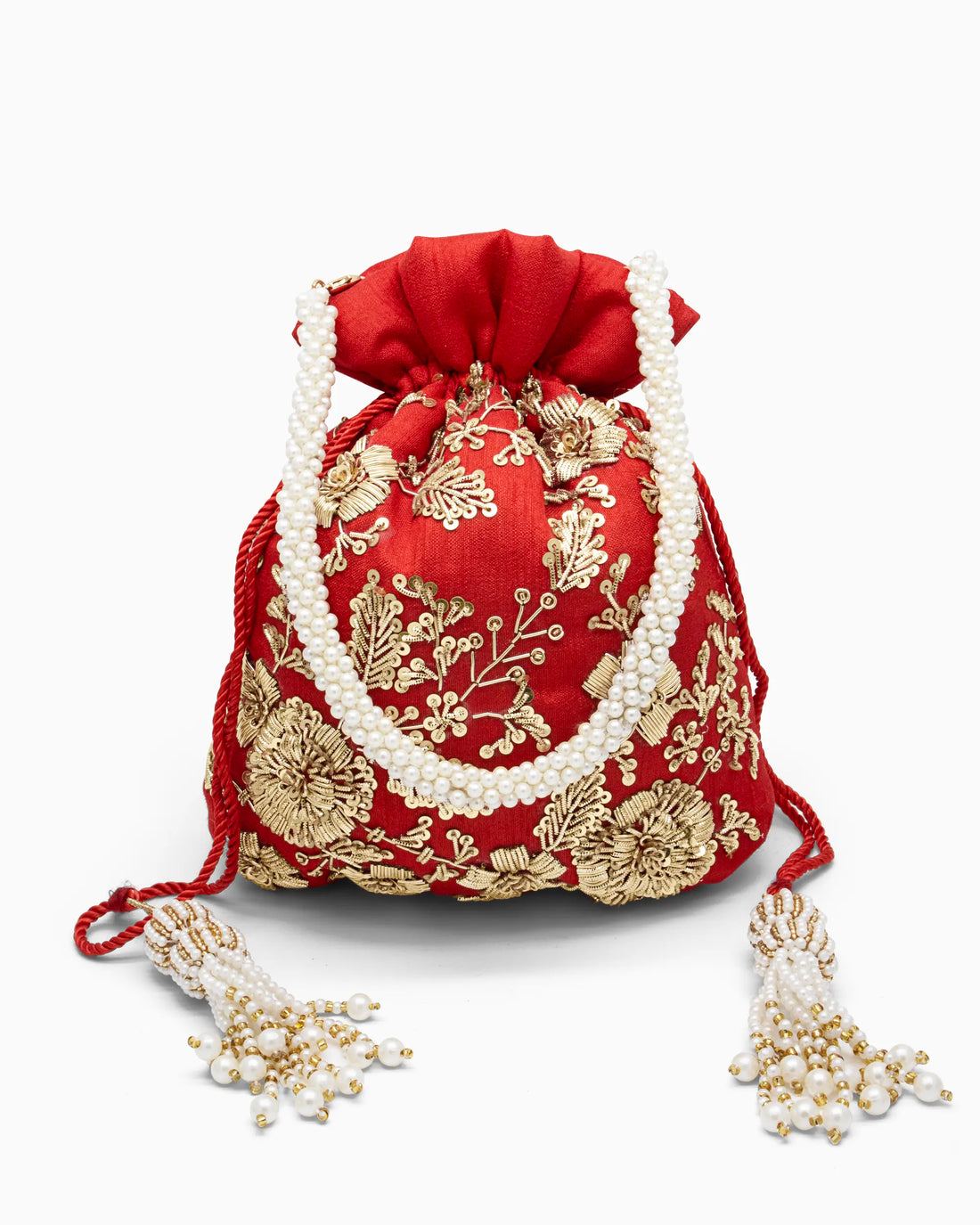 Regal Red Embellished Evening Clutch Bag | Singhvis