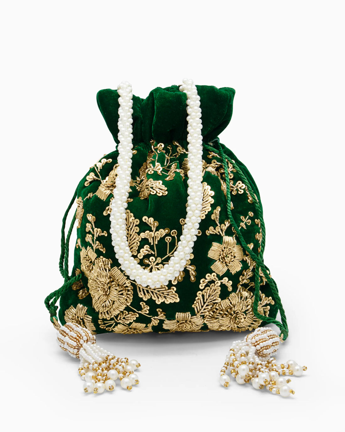 Royal Green Embellished Evening Clutch Bag | Singhvis
