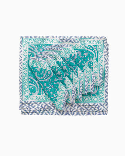 Salvia Placemats &amp; Napkins (Set of 12) Green | Singhvis