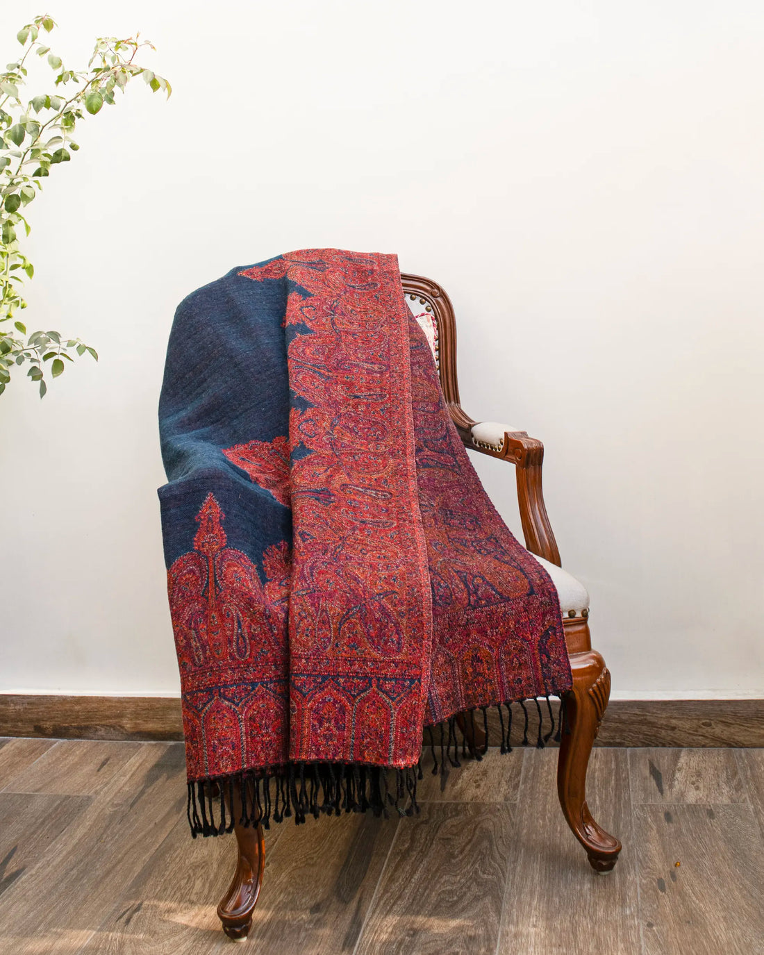 Sapphire Paisley Wool Throw | Singhvis