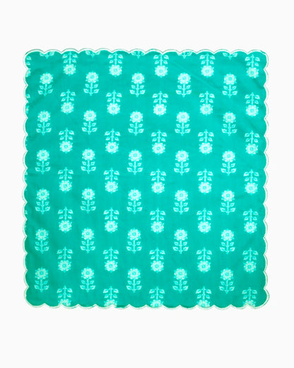 Turquoise Flower Napkin (Set of 6) | Singhvis