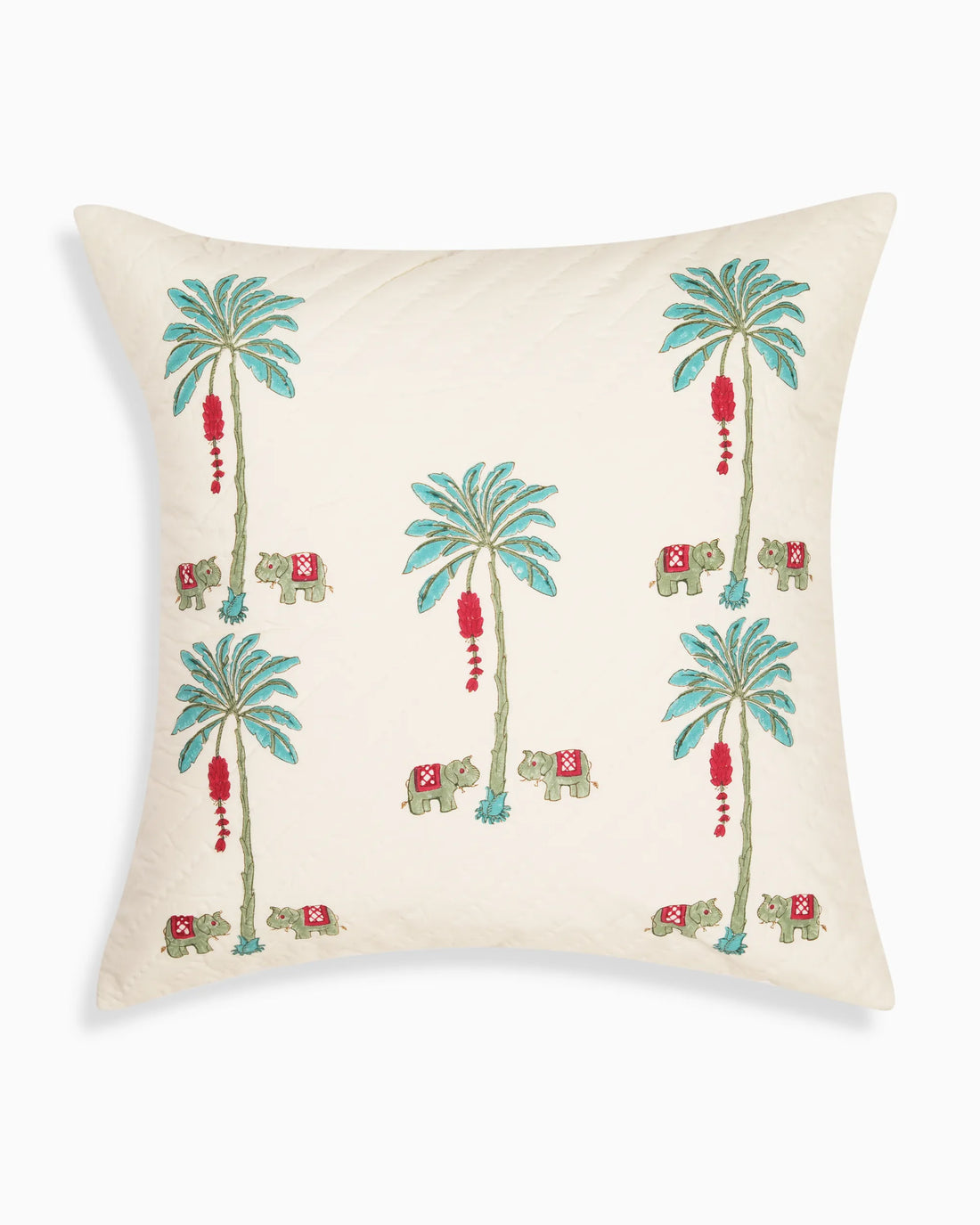 Tropical Quilted Pillow Cover