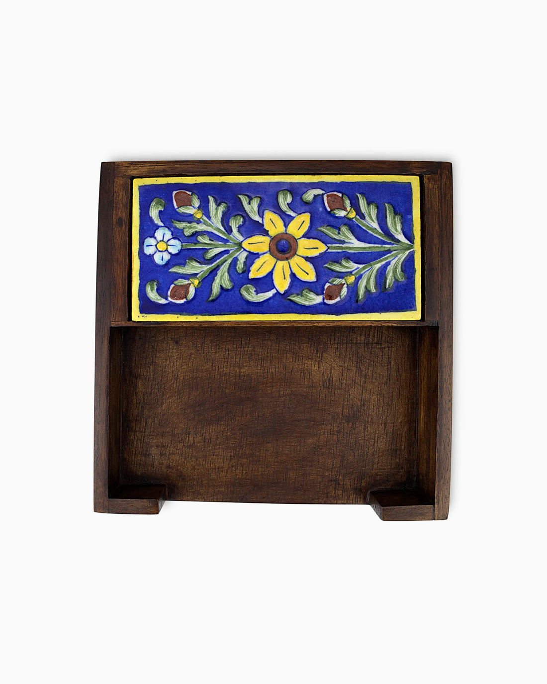 Wooden Napkin Holder with Ceramic Tile | Singhvis