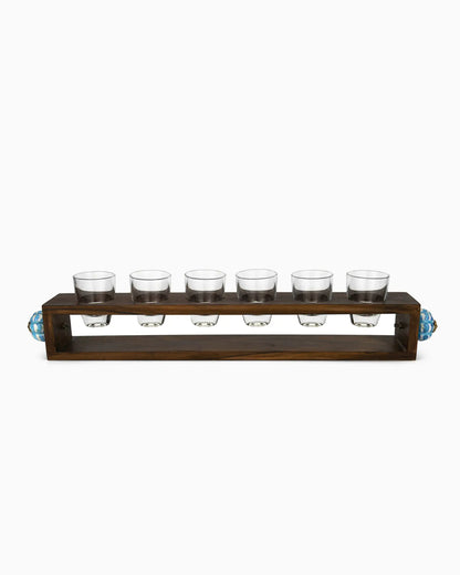 Wooden Stand with 6 Shot Glasses | Singhvis
