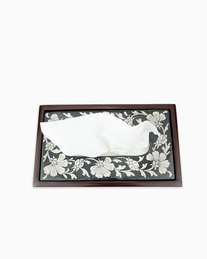 Wooden Tissue Box Holder with Ceramic Tile | Singhvis