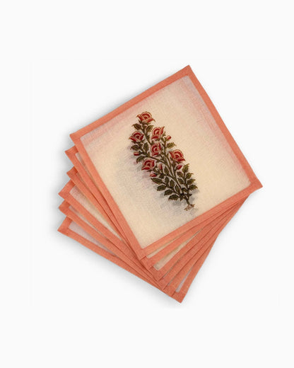Block Printed Cocktail Napkin (Set of 6) | Singhvis