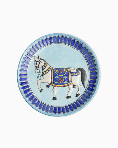 Ceramic Horse Embossed Wall Décor Plate | Singhvis