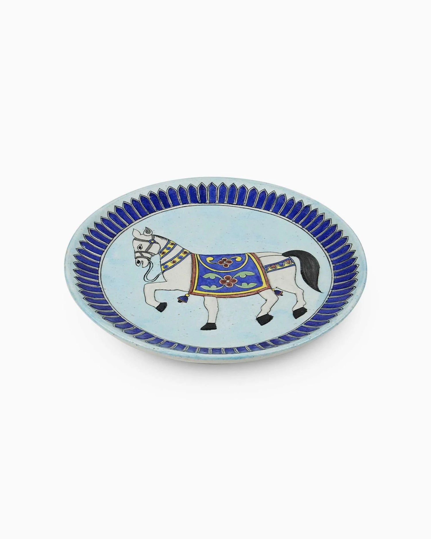 Ceramic Horse Embossed Wall Décor Plate