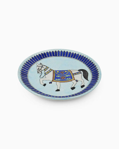 Ceramic Horse Embossed Wall Décor Plate | Singhvis