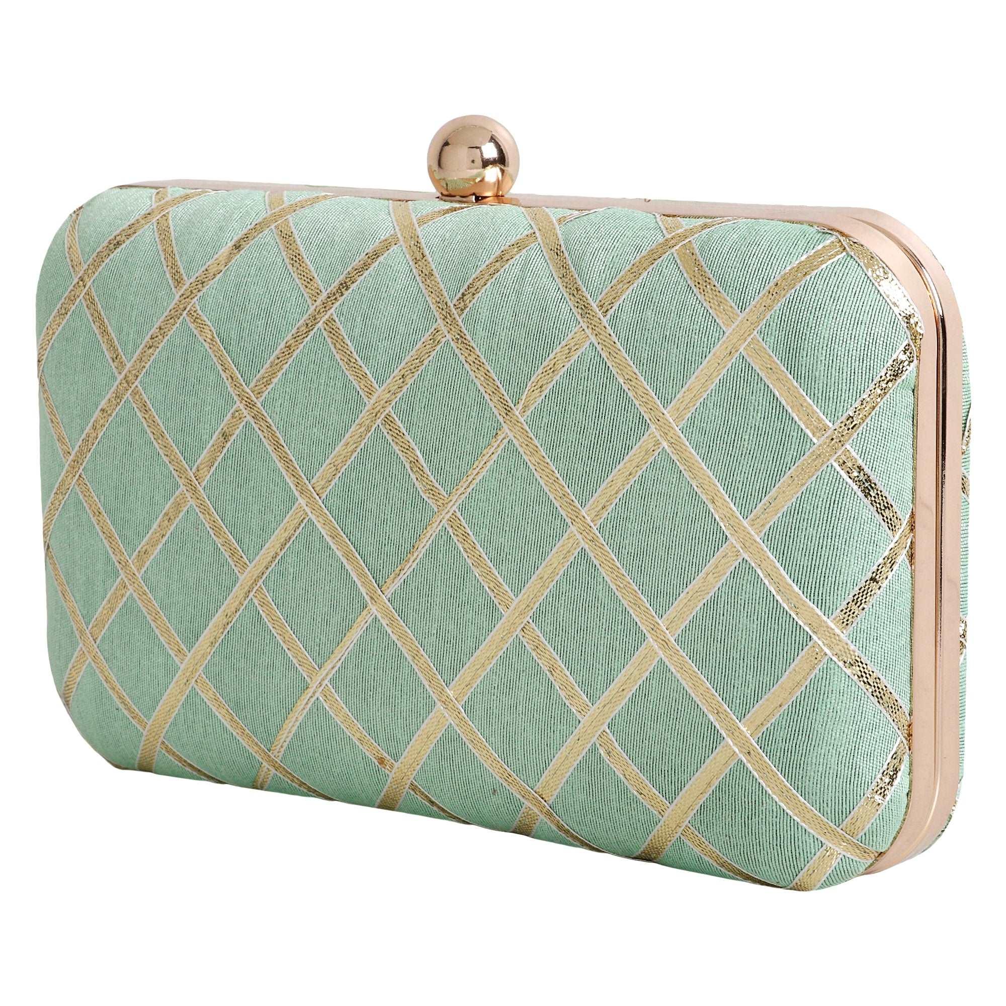 Criss Cross Clutch - Green