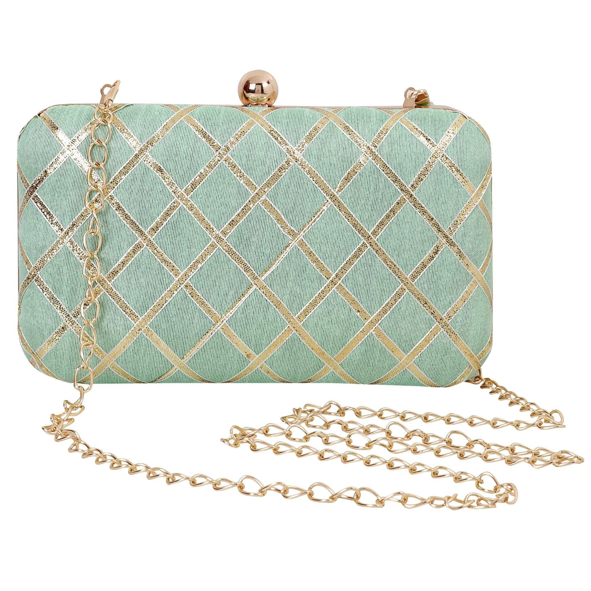 Criss Cross Clutch - Green