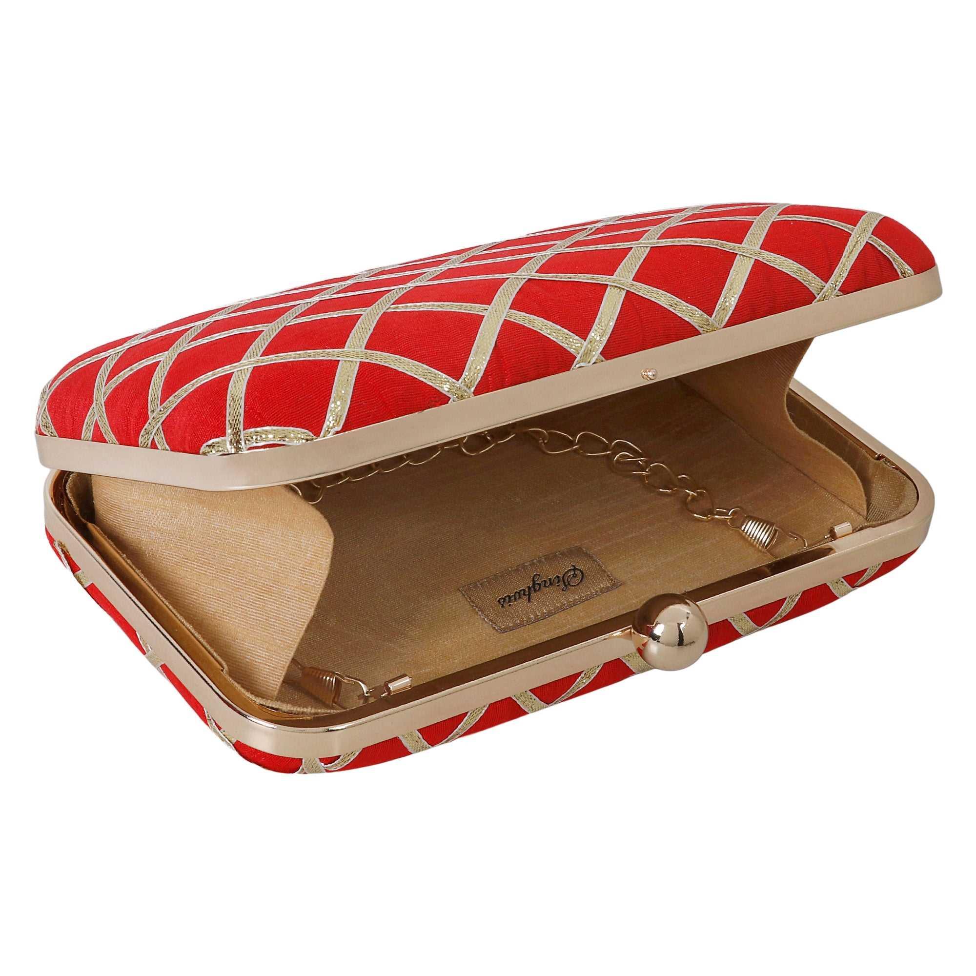 Criss Cross Clutch - Red