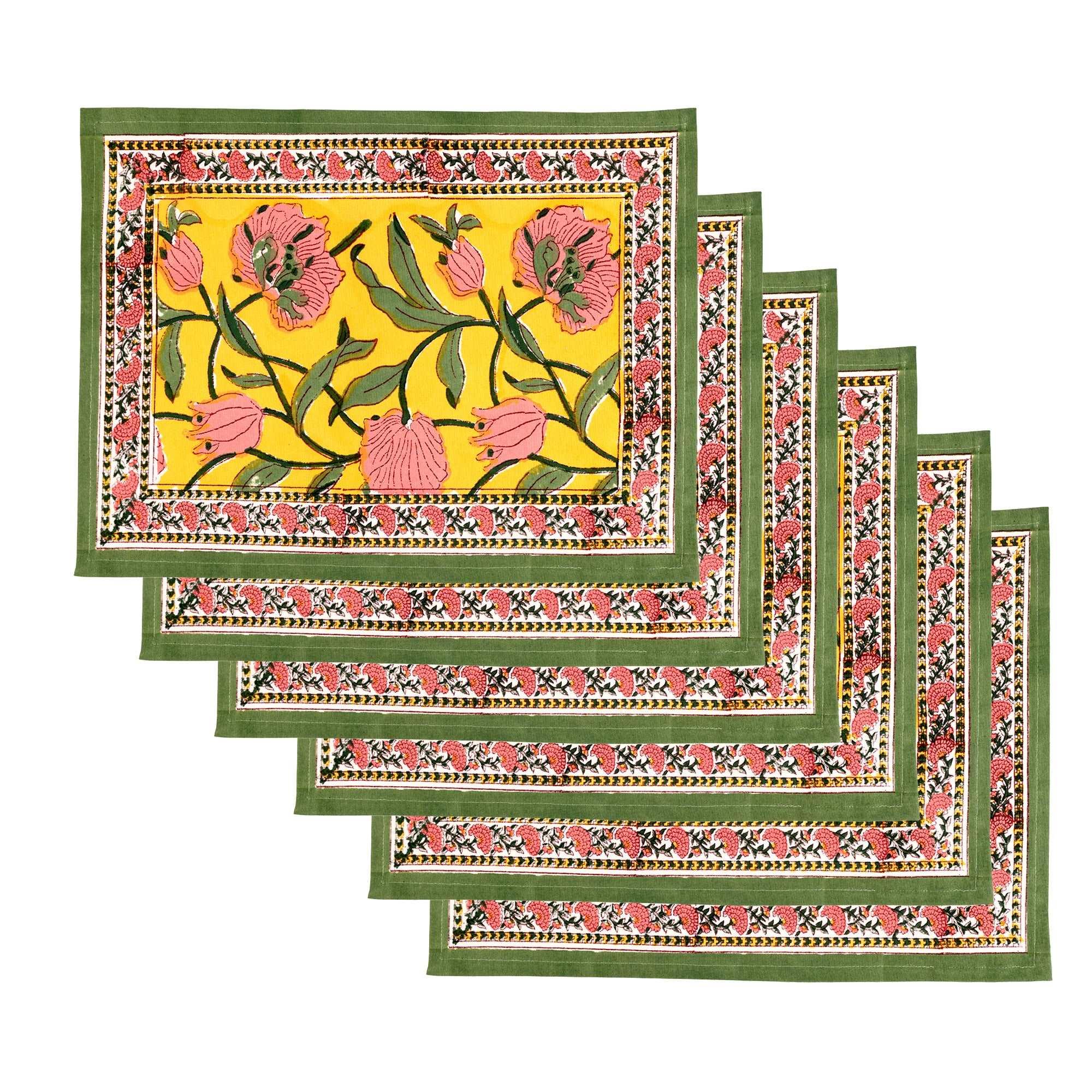 Daylily Placemats &amp; Napkins (Set of 12)