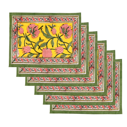 Daylily Placemats &amp; Napkins (Set of 12) | Singhvis