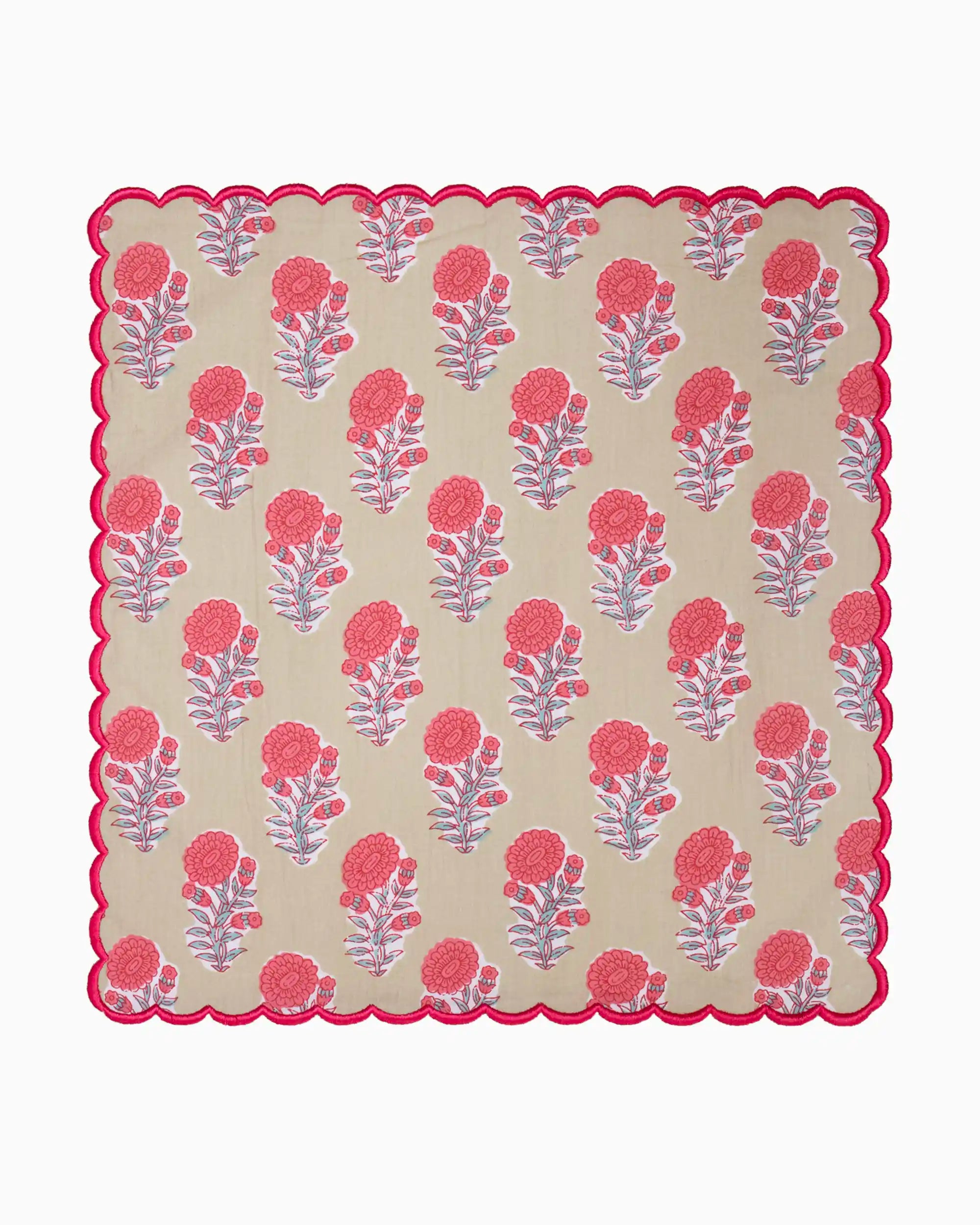 Olive Green Bloom Napkin (Set of 6) | Singhvis