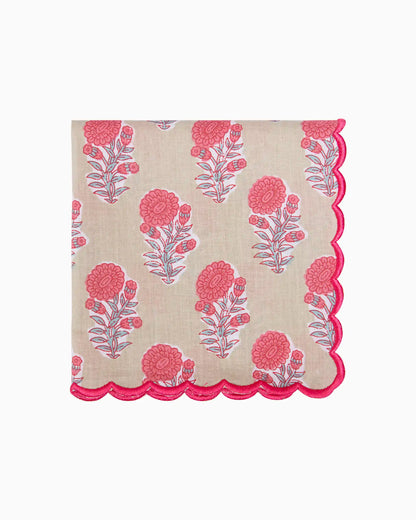 Olive Green Bloom Napkin (Set of 6) | Singhvis