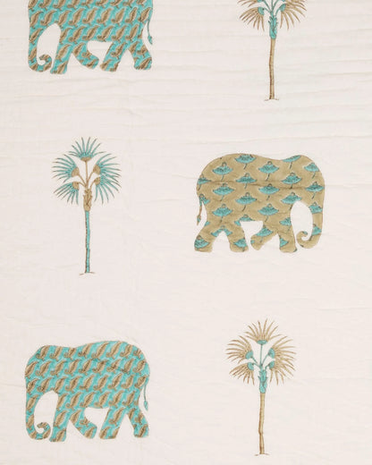 Majestic Elephant &amp; Tree Motif Quilt | Singhvis