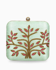 Pink Fall Clutch - Green