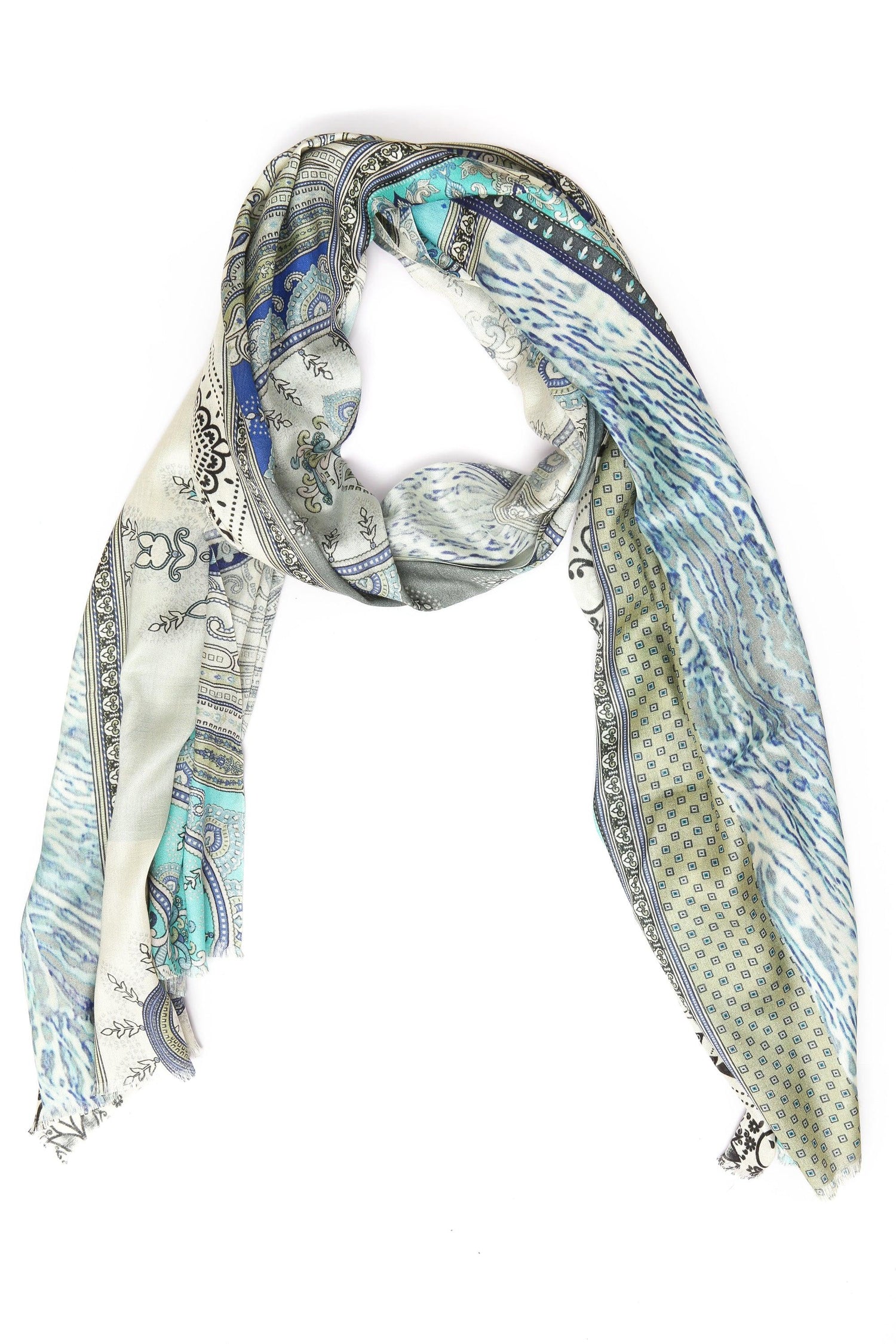 Printed Silk Scarf - SC-SILK-BL03