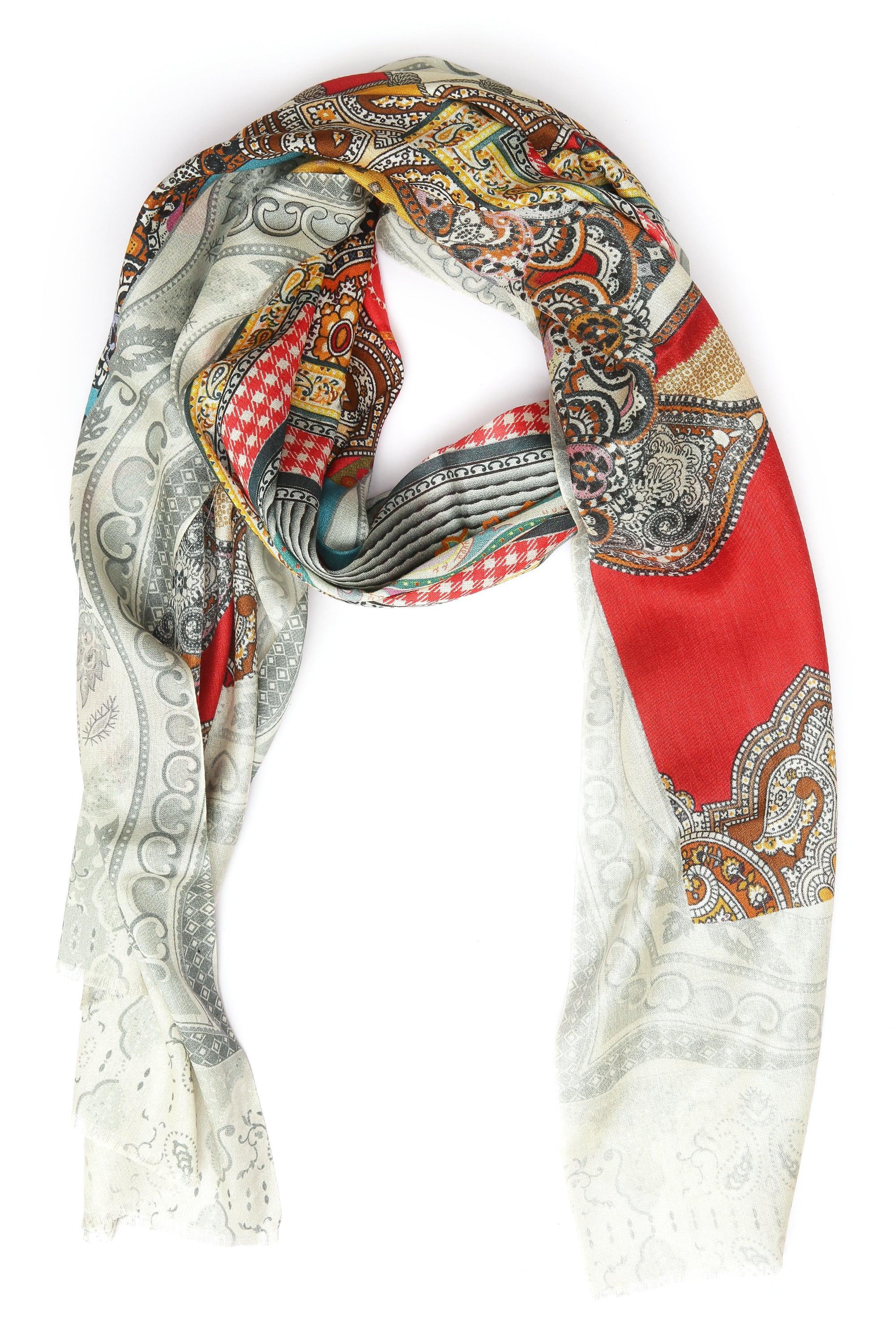 Printed Silk Scarf - SC-SILK-GY01