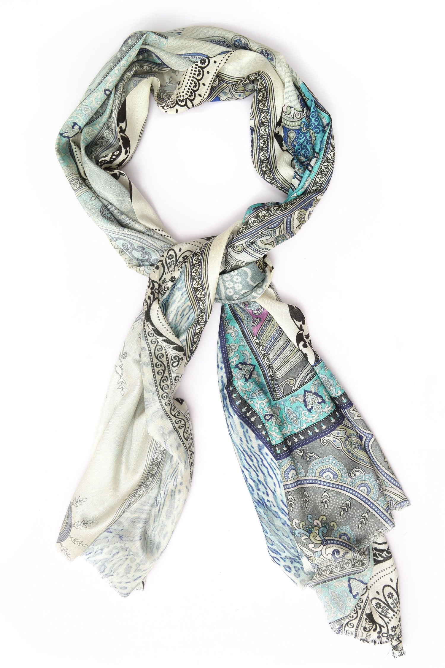 Printed Silk Scarf - SC-SILK-BL03